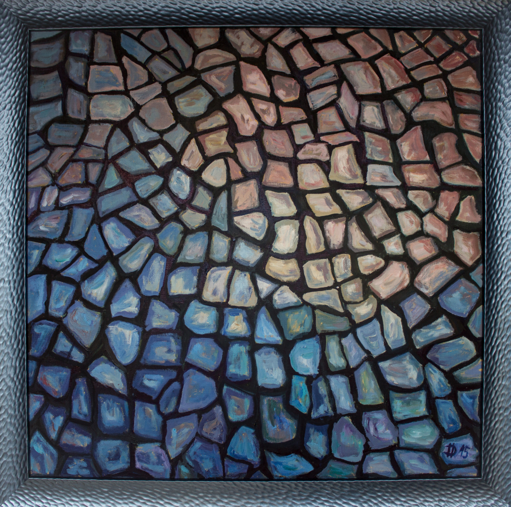 Dlážděná, 2015, olej na plátně, 60 x 60 cm