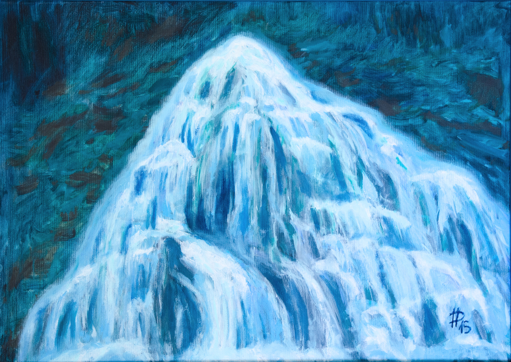Teče voda teče – nahoru nebo dolů, 2015, olej na plátně, 50 x 70 cm