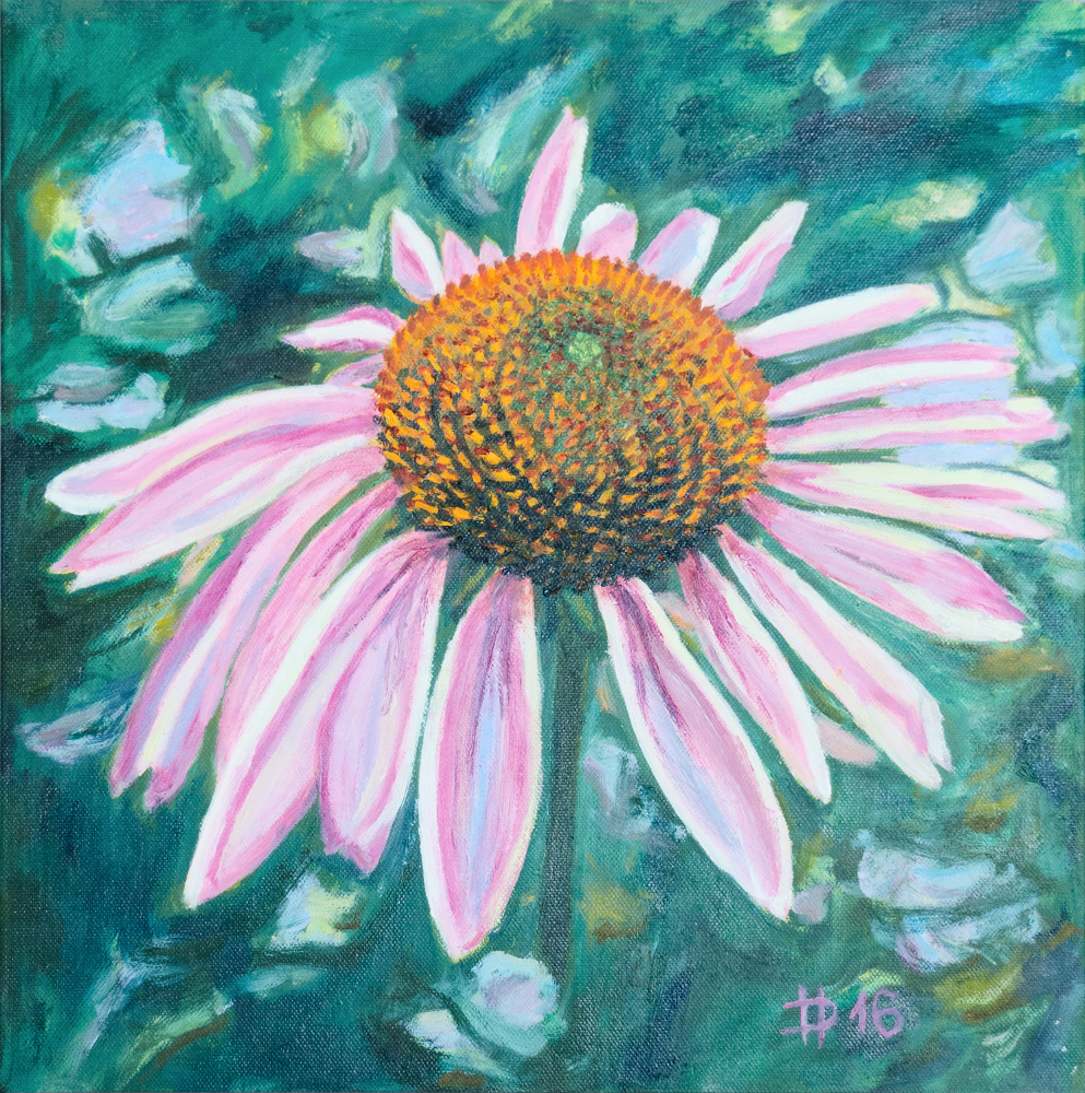 Nadživotní květ, 2016, olej na plátně, 40 x 40 cm