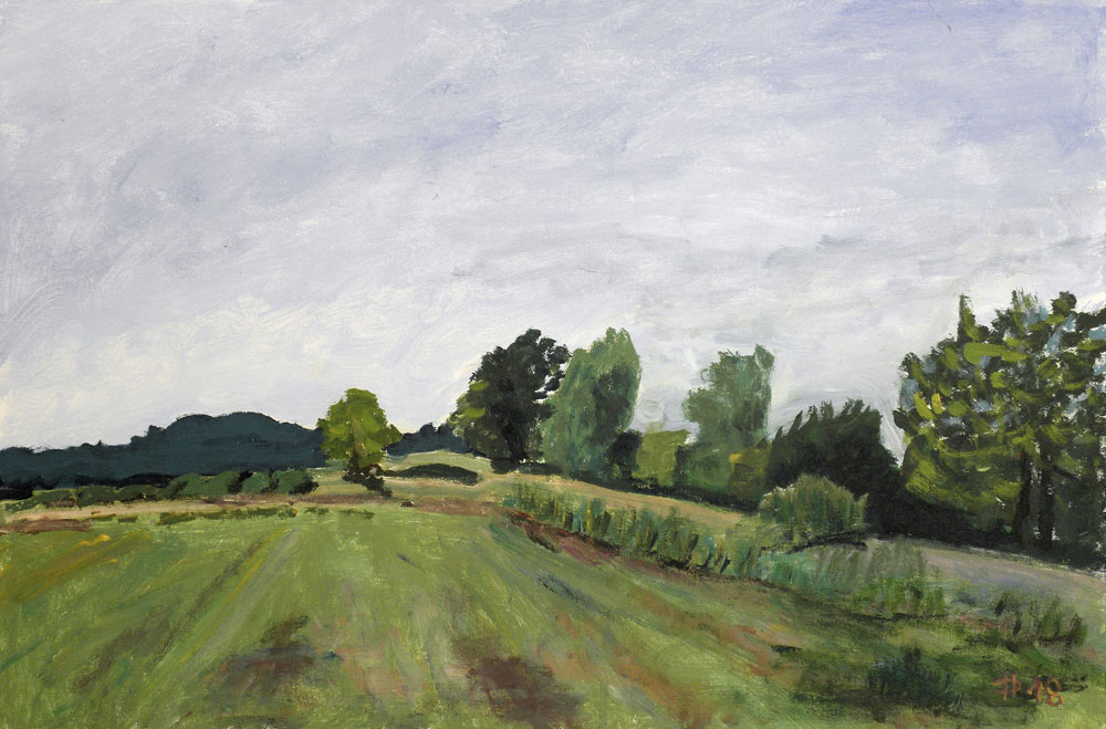 Cesta k Semtínu u Brém, 2018, akryl na plátně, 40 x 60 cm