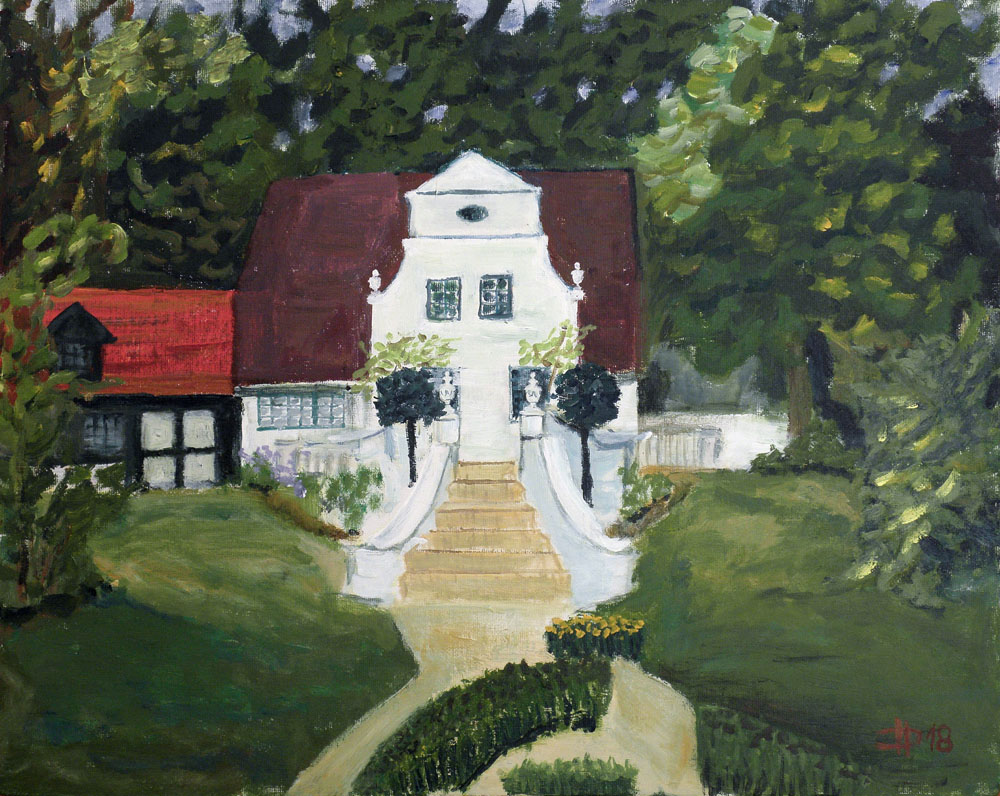 Vila malíře Vogelera, 2018, akryl na plátně, 40 x 50 cm