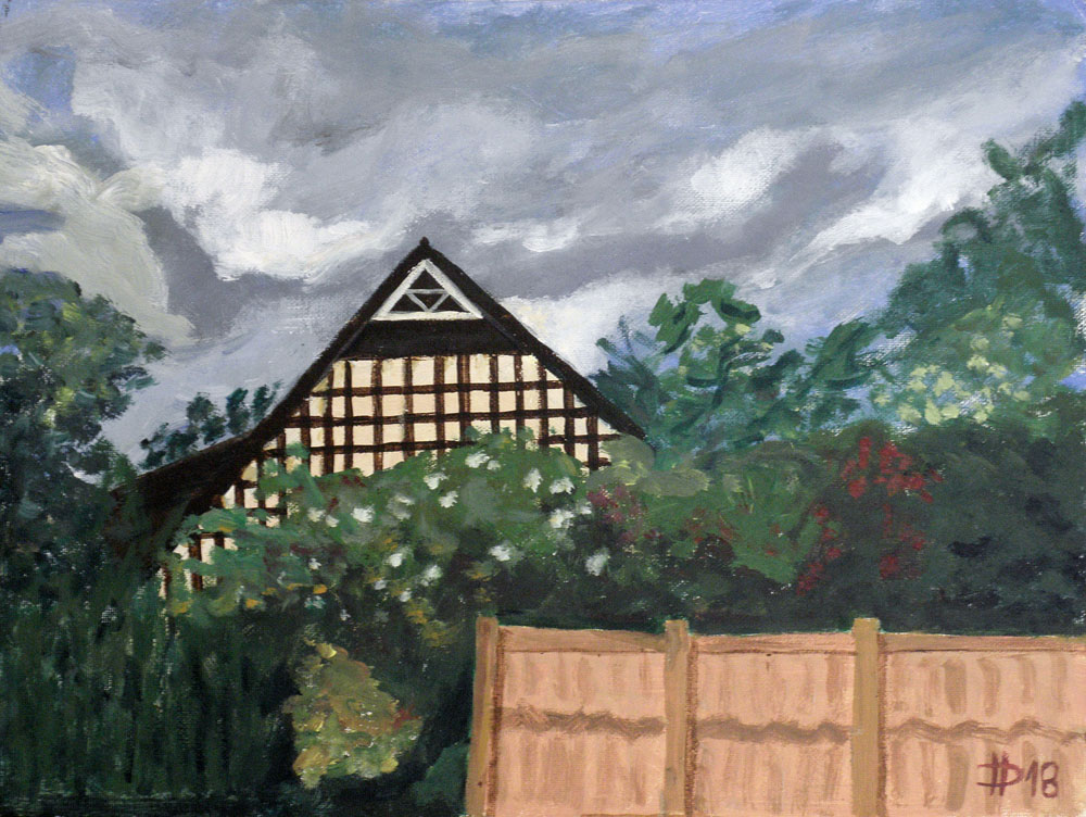 Samé dřevo, 2018, akryl na plátně, 30 x 40 cm