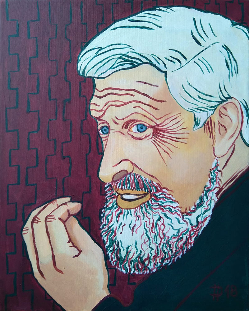 Táta, 2018, akryl na plátně, 50 x 40 cm