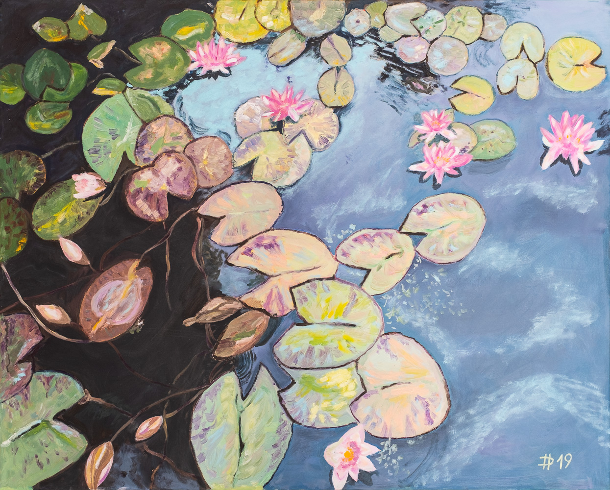 Moje lekníny, 2019, olej na plátně, 80 x 100 cm
