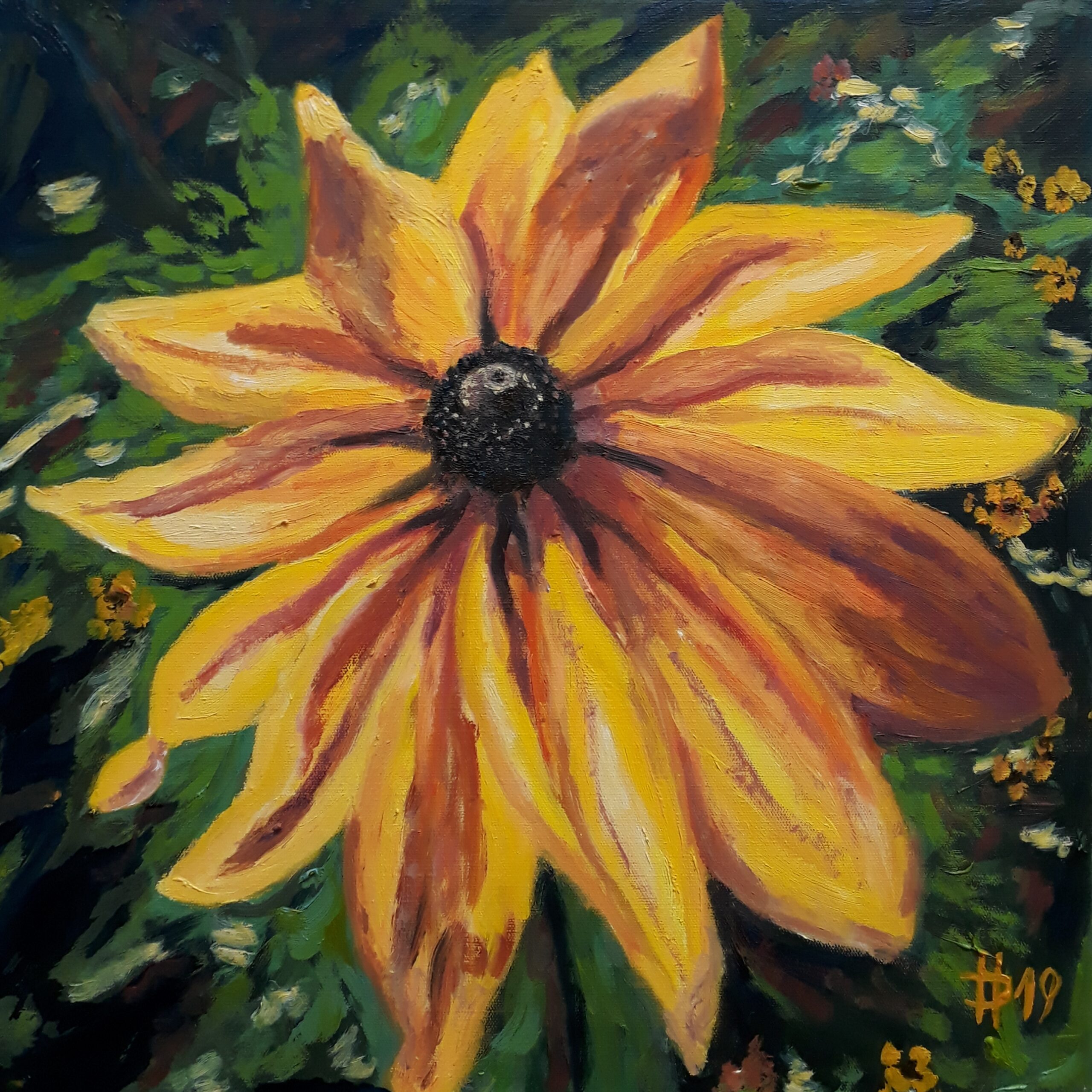 Květ květů, 2019, olej na plátně, 40 x 40 cm