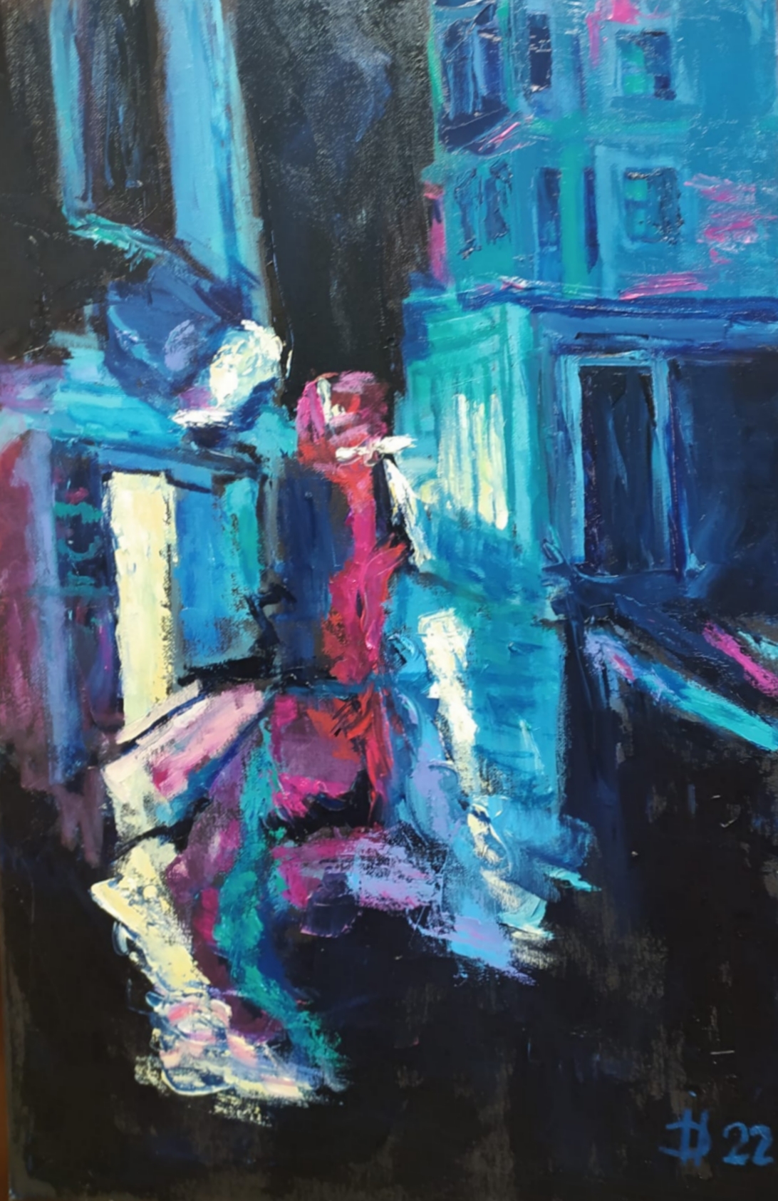 Barevné záblesky, 2022, olej na plátně, 40 x 60 cm
