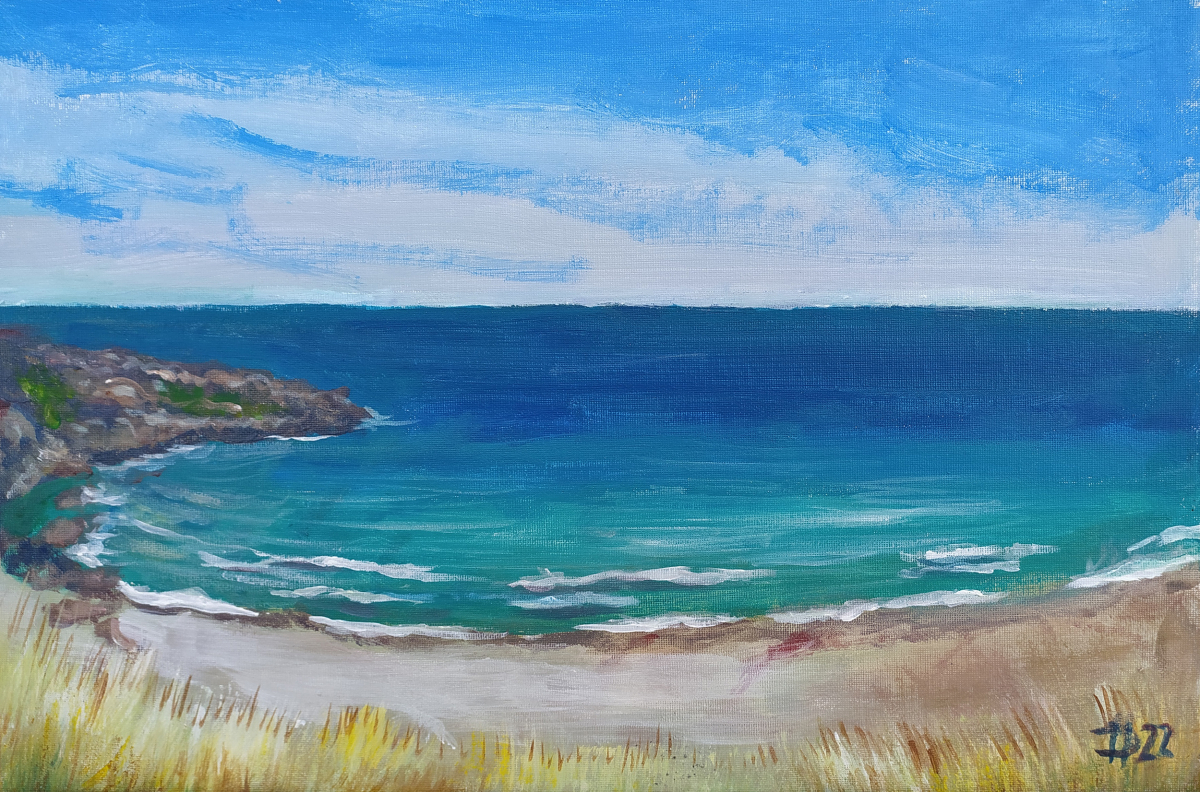 Bretaň: Horizont , 2022, akryl na plátně, 40 x 27 cm