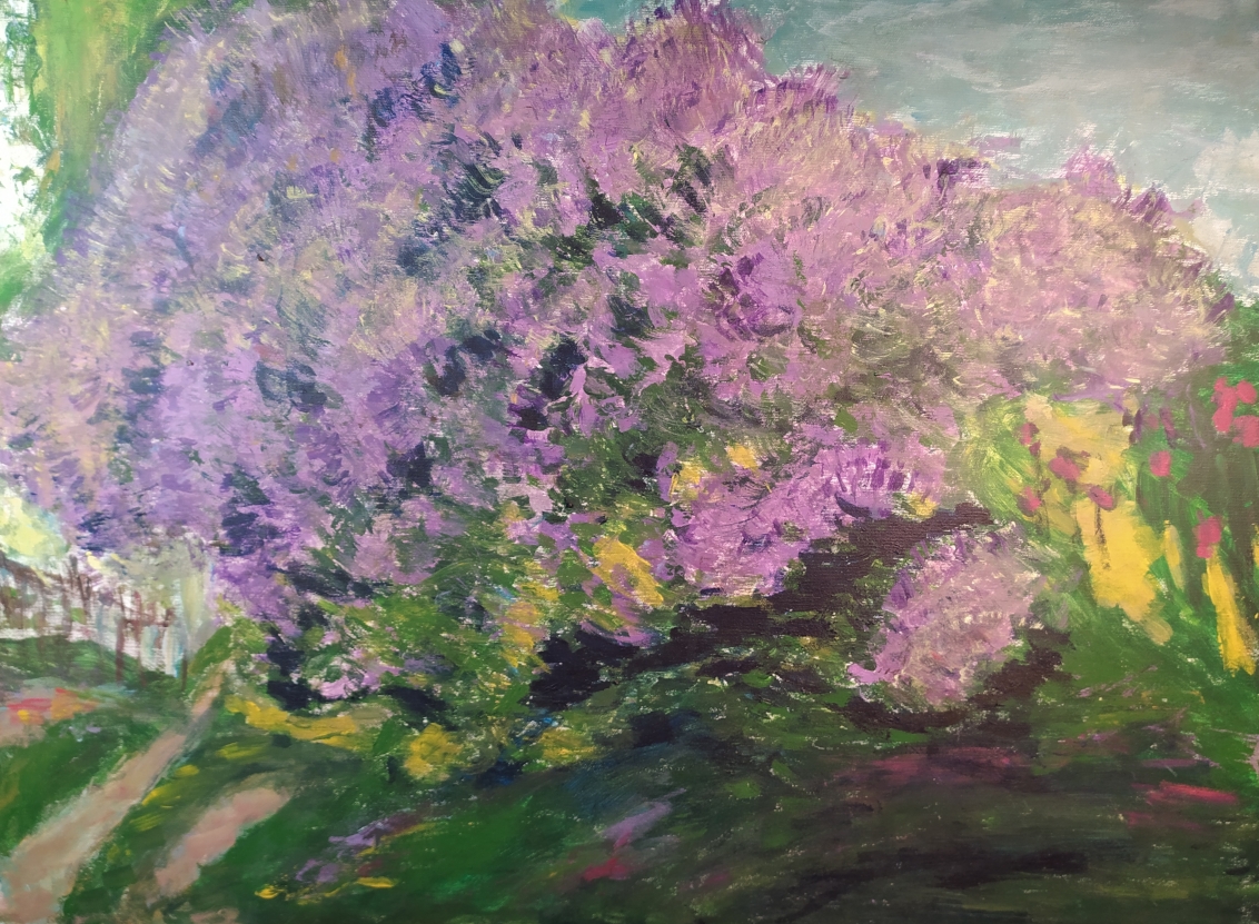 Ludvíkův šeřík, 2022, akryl na plátně, 80 x 60 cm